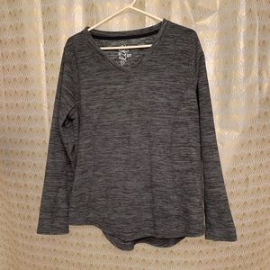 Grey long sleeve fleece shirt